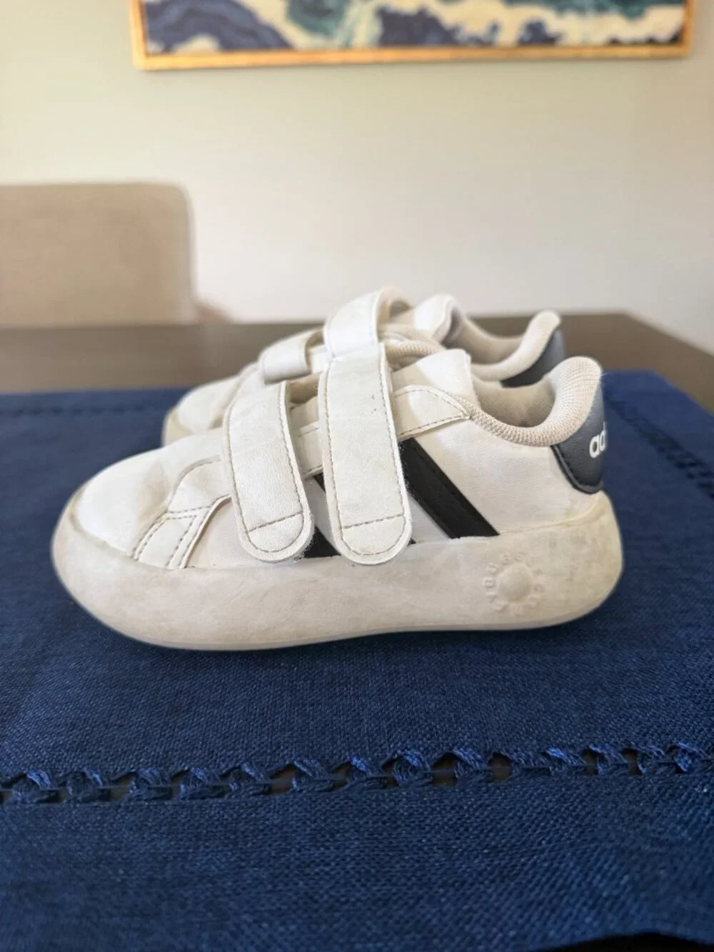 Adidas Toddler Sneakers | Size 7 | White & Black Hook-and-Loop Shoes